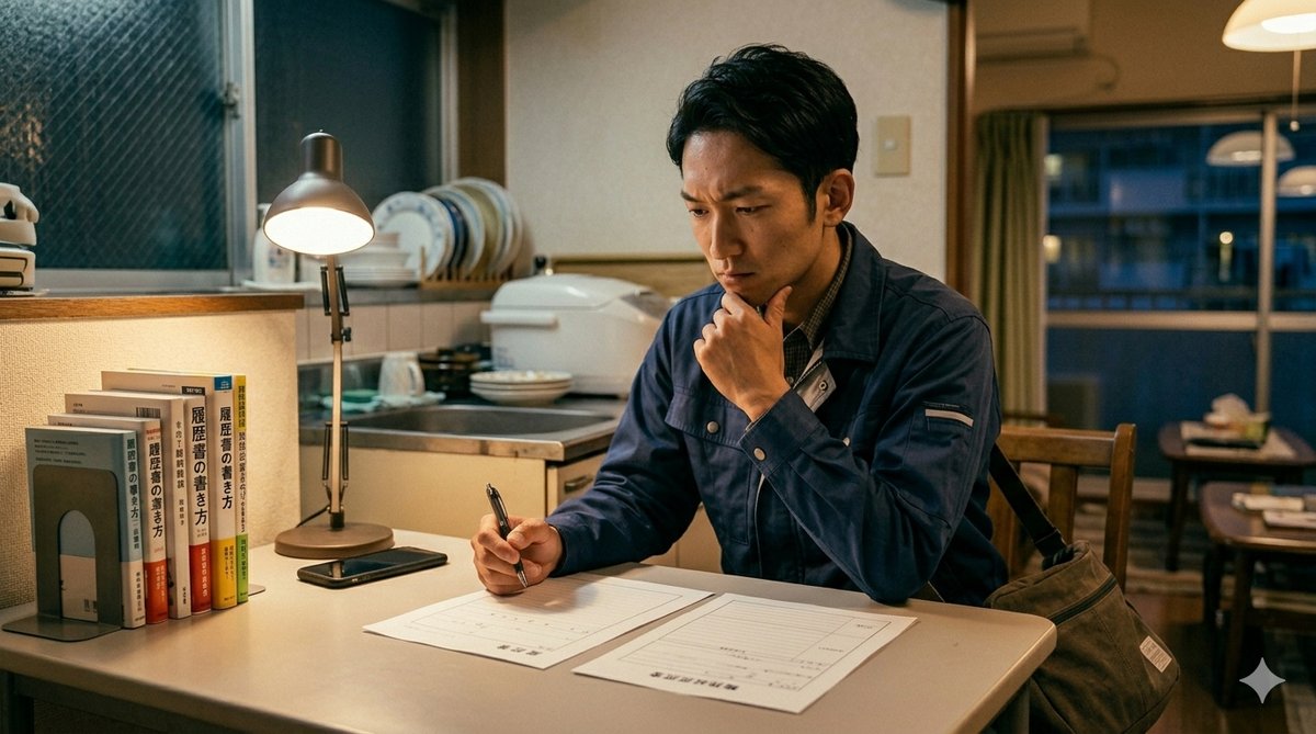 工場勤務の職務経歴書を書き始めるイメージ
