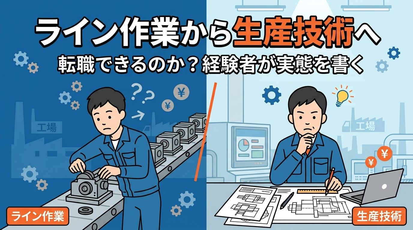 ライン作業から生産技術へ移るイメージイラスト