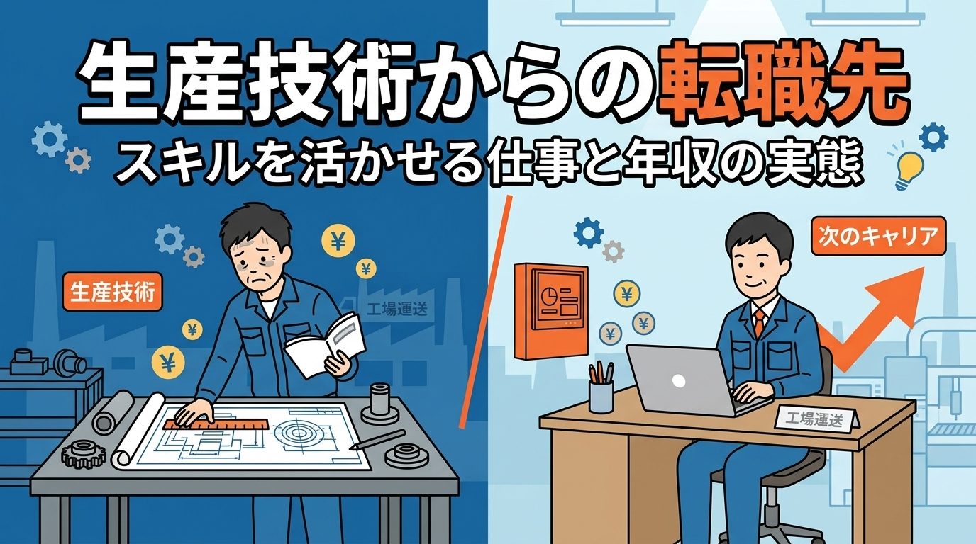 生産技術から次のキャリアへ進むイメージイラスト