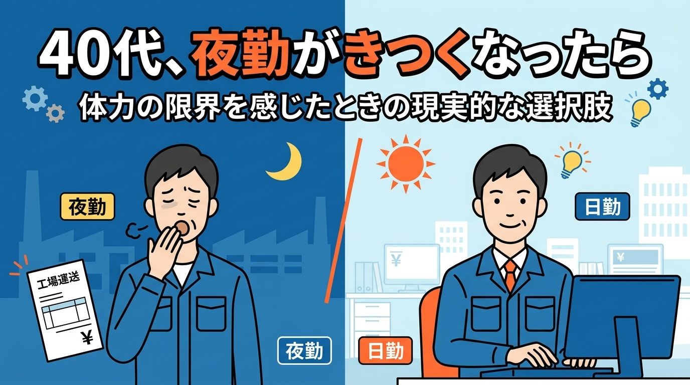 40代で夜勤から日勤へ移るイメージイラスト
